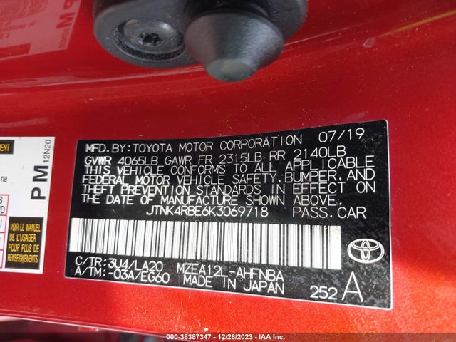 Toyota Corolla Xse 2019 JTNK4RBE6K3069718 Image 9