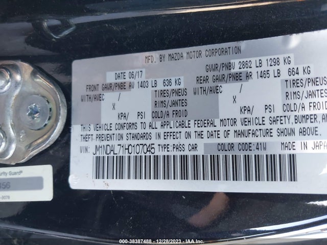 Mazda Mx-5 Miata Rf Club 2017 JM1NDAL71H0107045 Image 9