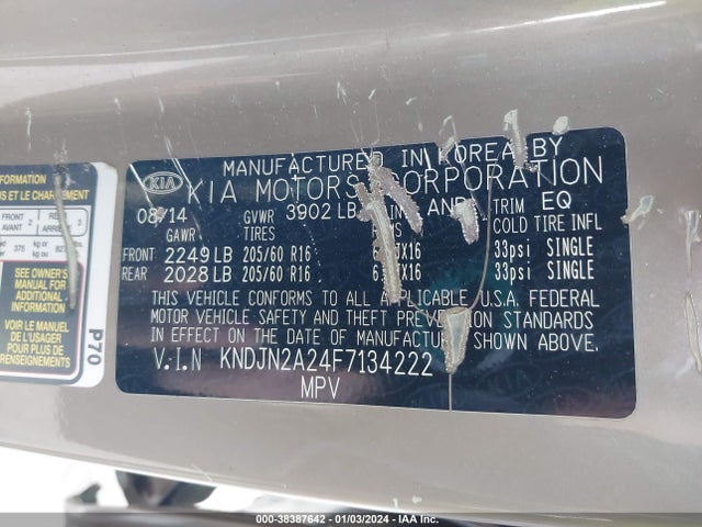 KIA Soul 2015 KNDJN2A24F7134222 Image 9