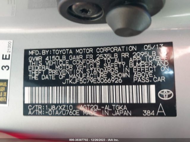 JTKJF5C79E3066926 Scion Tc 10 Series