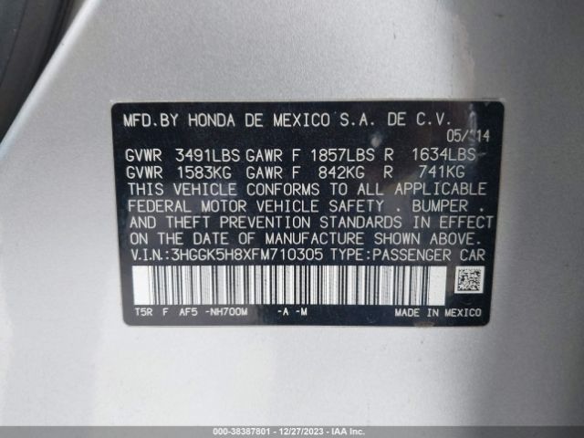 3HGGK5H8XFM710305 Honda Fit Ex/ex-l