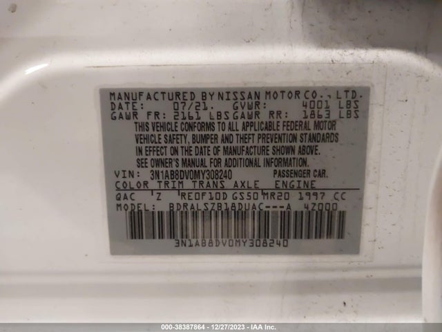 Nissan Sentra Sr Xtronic Cvt 2021 3N1AB8DV0MY308240 Image 9