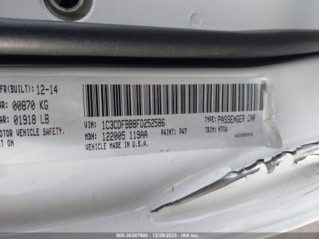 Dodge DART SXT 2015 1C3CDFBB8FD252586 Image 9