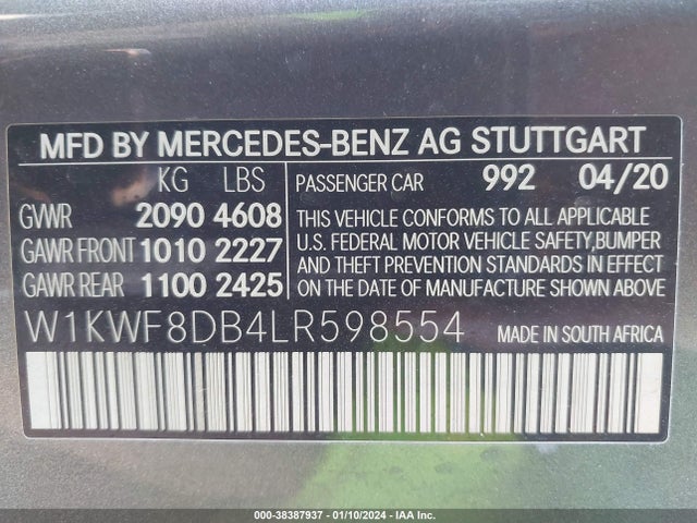 Mercedes-Benz C 300 2020 W1KWF8DB4LR598554 Image 9