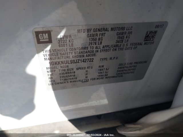 1GKKNULS0JZ142722 GMC Acadia Slt-1