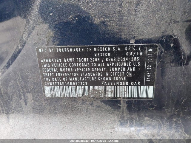 3VW5T7AU1GM057223 Volkswagen Golf Gti S 4-door