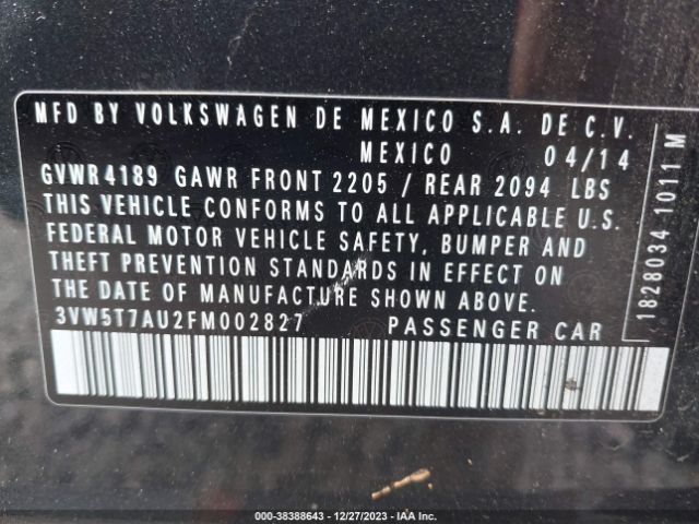 3VW5T7AU2FM002827 Volkswagen Golf Gti 2.0t S 4-door