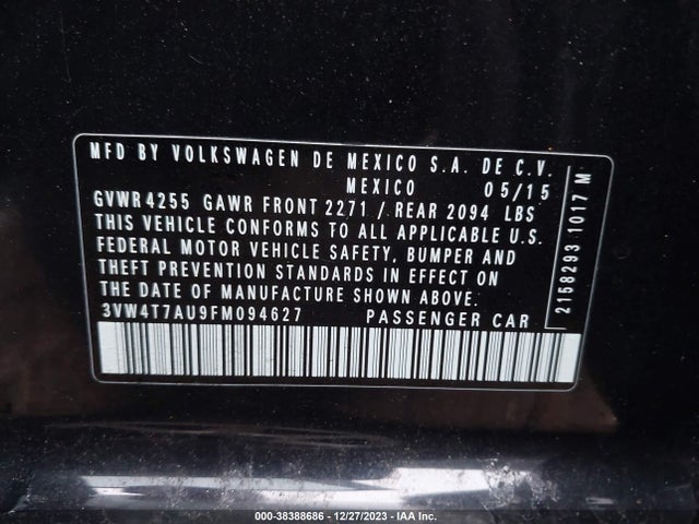 3VW4T7AU9FM094627 Volkswagen Golf Gti 2.0t Se 4-door