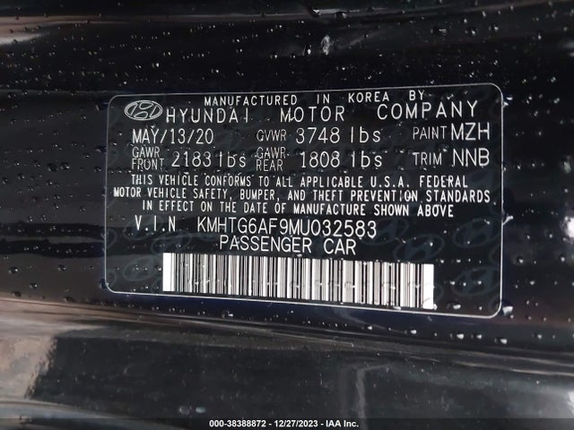 Hyundai Veloster 2.0 2021 KMHTG6AF9MU032583 Image 9