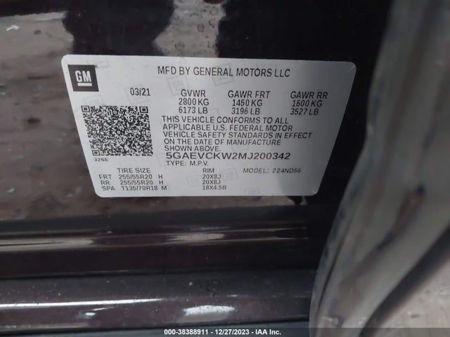 Buick Enclave Awd Avenir 2021 5GAEVCKW2MJ200342 Image 9