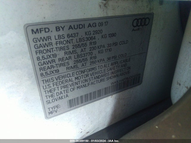WA1LHAF79JD012328 Audi Q7 2.0t Premium