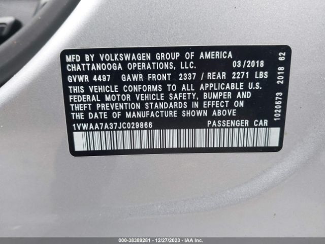 1VWAA7A37JC029866 Volkswagen Passat 2.0t R-line/2.0t S