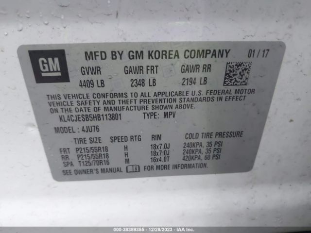 2017 BUICK ENCORE KL4CJESB5HB113801 Photo 8