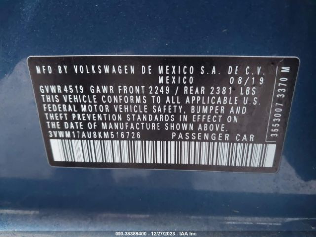 3VWM17AU8KM516726 Volkswagen Golf Alltrack Tsi S/tsi Se/tsi Sel