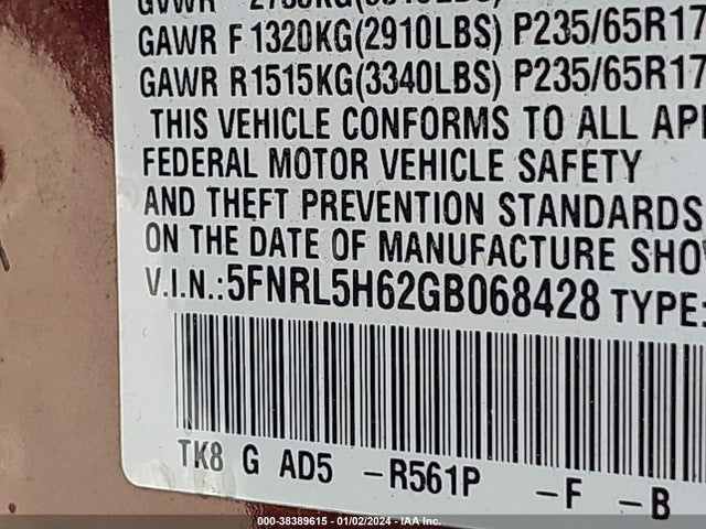 Honda Odyssey Ex-l 2016 5FNRL5H62GB068428 Image 9