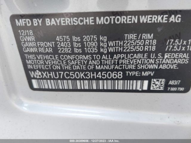 2019 BMW X1 WBXHU7C50K3H45068 Photo 8