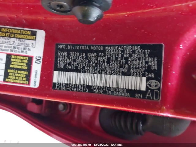 Toyota COROLLA LE 2017 2T1BURHE1HC875624 Image 9