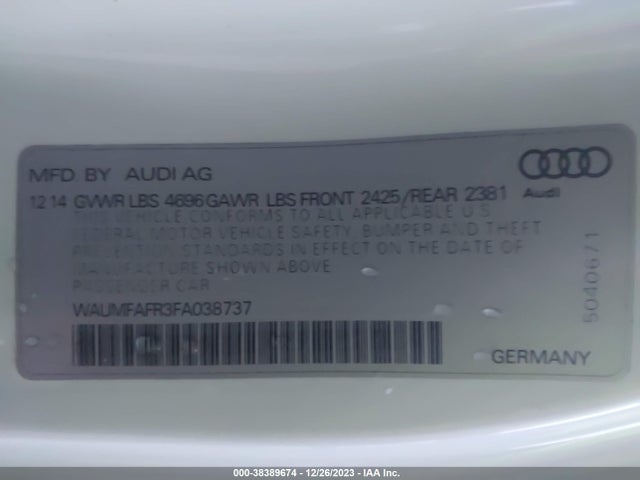 WAUMFAFR3FA038737 Audi A5 2.0t Premium