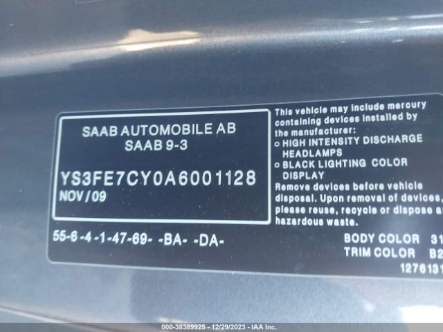 2010 SAAB 9-3 YS3FE7CY0A6001128 Photo 8