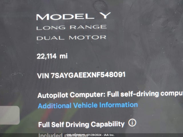 2022 TESLA MODEL Y 7SAYGAEEXNF548091 Photo 6