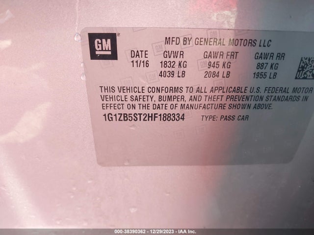 Chevrolet MALIBU LS 2017 1G1ZB5ST2HF188334 Image 9