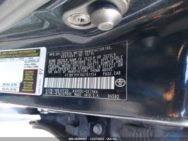 Toyota CAMRY SE 2016 4T1BF1FK1GU161154 Image 9