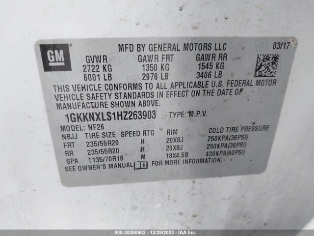 GMC Acadia Denali 2017 1GKKNXLS1HZ263903 Image 9