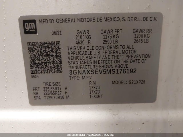Chevrolet Equinox Awd Ls 2021 3GNAXSEV5MS176192 Image 9