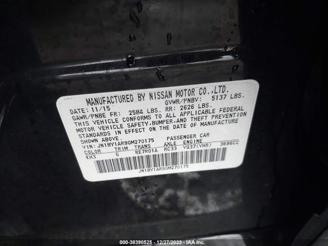 Infiniti Q70 3.7x 2016 JN1BY1AR9GM270175 Image 9