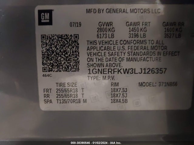 Chevrolet Traverse Fwd Ls 2020 1GNERFKW3LJ126357 Image 9