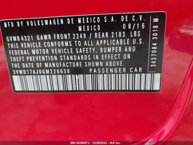 3VWD17AJ0GM226638 Volkswagen Jetta 1.8t Sport