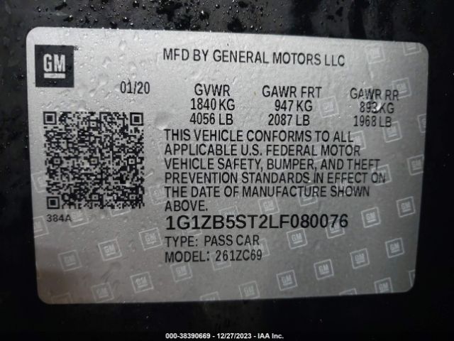 1G1ZB5ST2LF080076 Chevrolet Malibu Fwd Ls