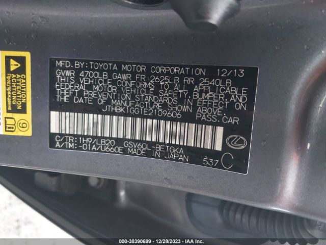 JTHBK1GG1E2109606 Lexus ES 350