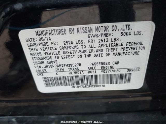 JN1BV7AR2FM390278 Infiniti Q50 Premium