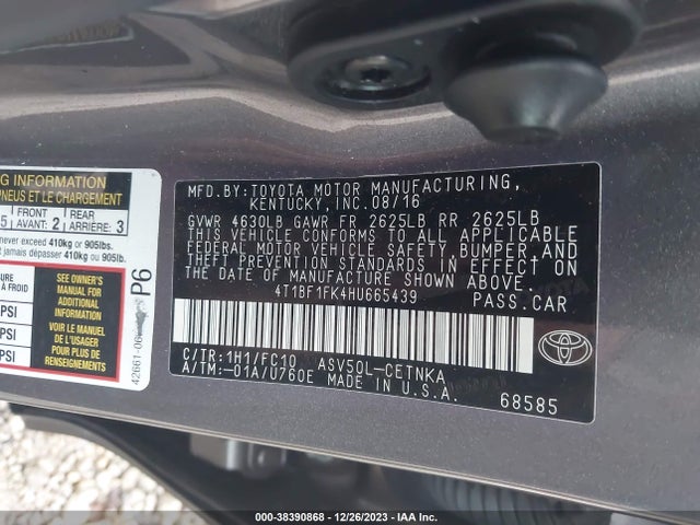 Toyota CAMRY LE 2017 4T1BF1FK4HU665439 Image 9
