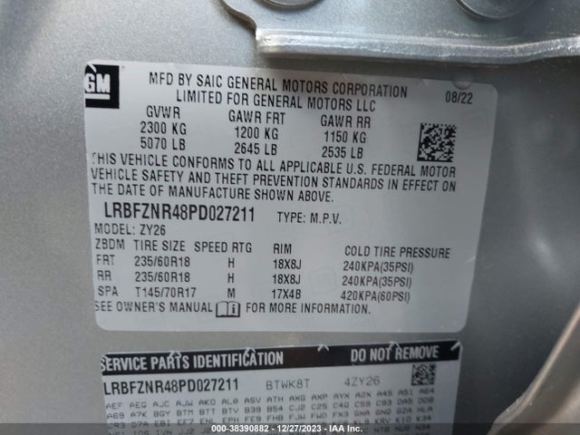 LRBFZNR48PD027211 Buick Envision Essence Fwd