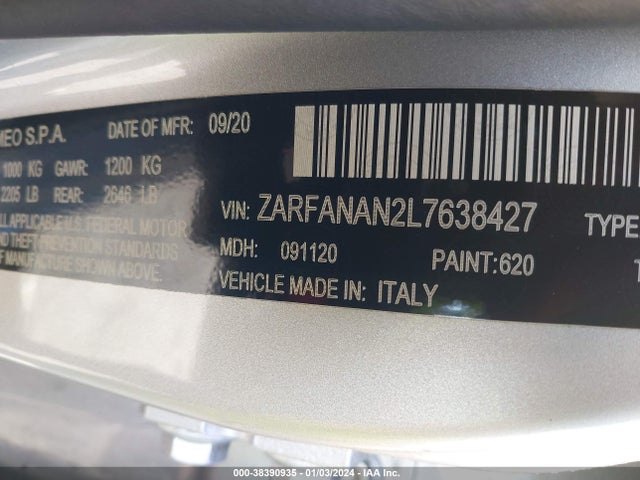 ZARFANAN2L7638427 Alfa Romeo Giulia Awd