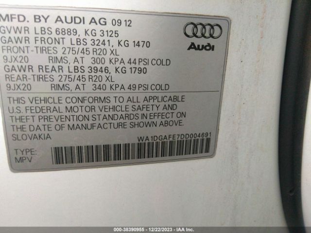2013 AUDI Q7 WA1DGAFE7DD004691 Photo 8