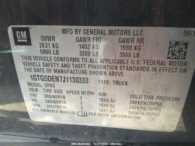 1GTG5DEN7J1130333 GMC CANYON SLT