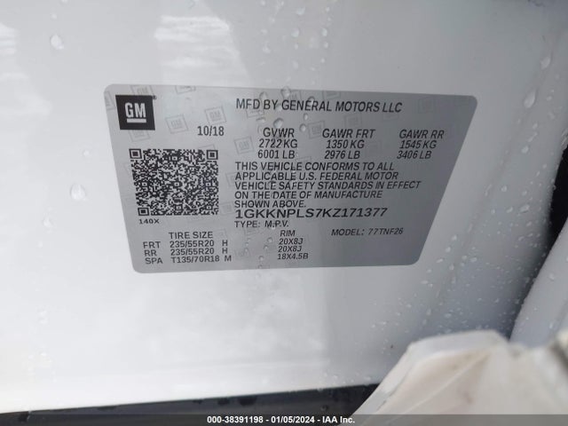 GMC Acadia Denali 2019 1GKKNPLS7KZ171377 Image 9