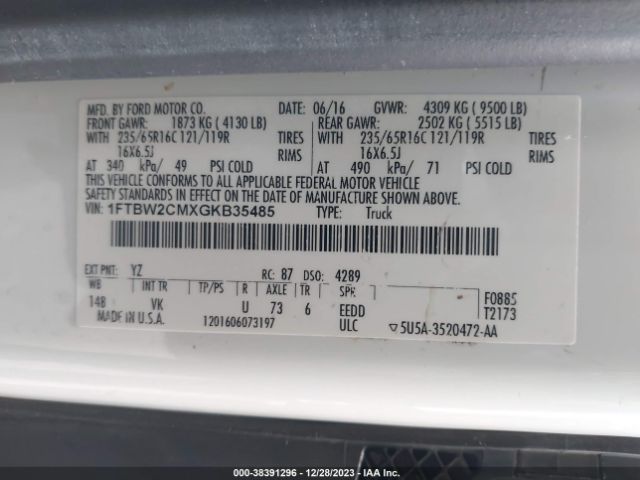 1FTBW2CMXGKB35485 Ford Transit-350