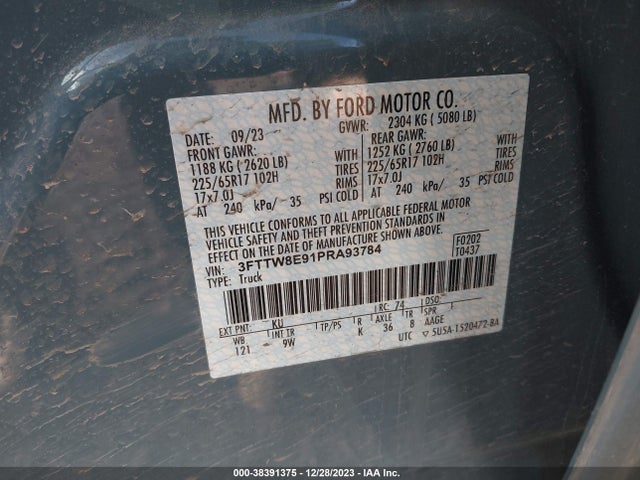 Ford Maverick Xl 2023 3FTTW8E91PRA93784 Image 9
