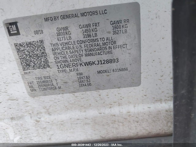 Chevrolet Traverse Ls 2019 1GNERFKW6KJ128893 Image 9