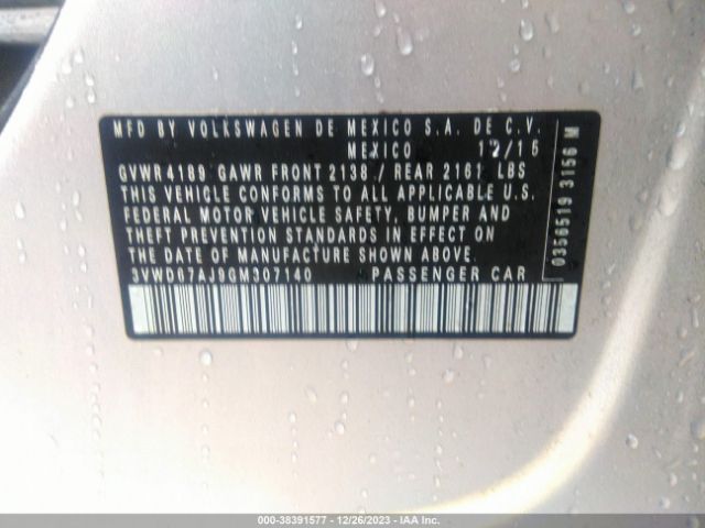 3VWD67AJ9GM307140 Volkswagen Jetta 1.4t Se