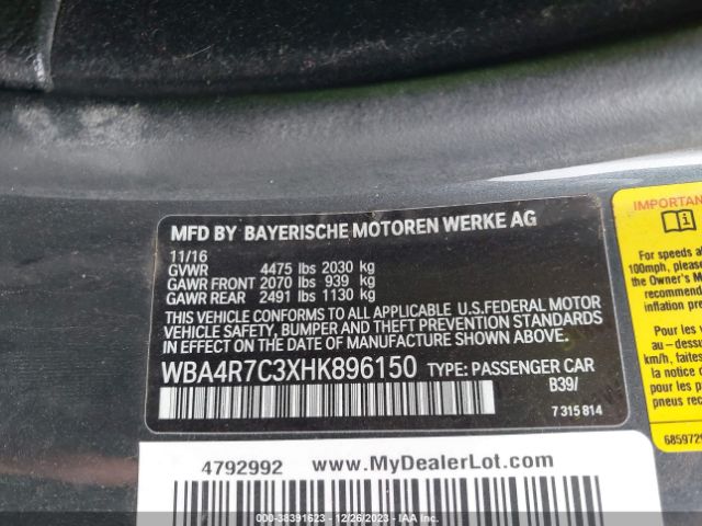 WBA4R7C3XHK896150 BMW 430I
