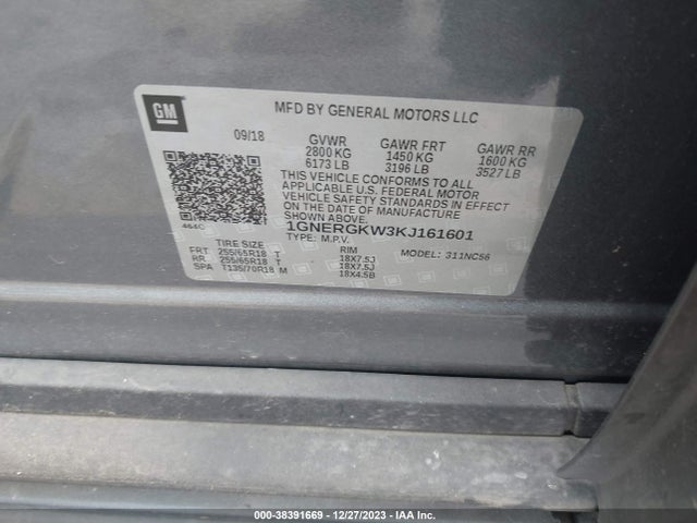 Chevrolet Traverse 1lt 2019 1GNERGKW3KJ161601 Image 9