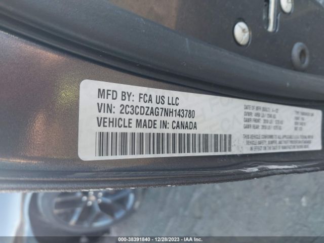 2C3CDZAG7NH143780 Dodge Challenger Sxt