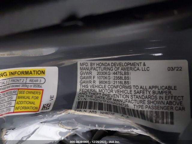 1HGCV1F41NA034725 Honda Accord Sport Special Edition