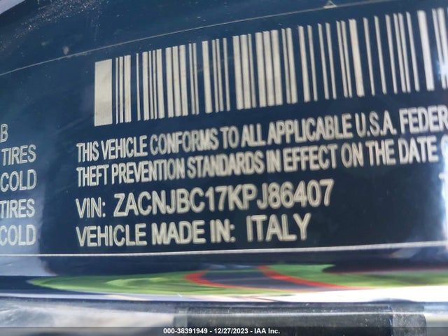 ZACNJBC17KPJ86407 Jeep Renegade Trailhawk 4x4