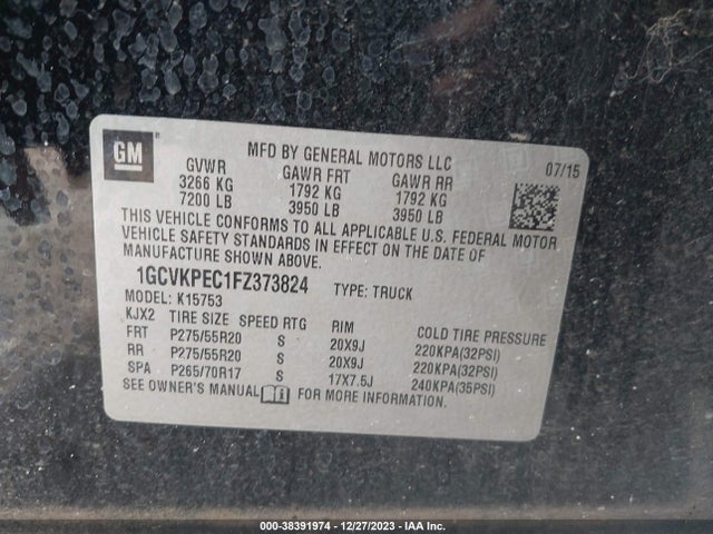 Chevrolet Silverado 1500 Ls 2015 1GCVKPEC1FZ373824 Image 9